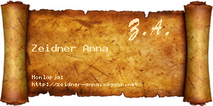 Zeidner Anna névjegykártya